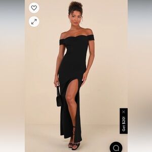 Lulus Beyond Excellent Black Off-the-Shoulder Mermaid Maxi Dress